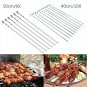 6/10PCS Safe BBQ Barbecue Grilling Cooking Long Kebab Flat Skewers Needle New