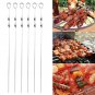 6/10PCS Safe BBQ Barbecue Grilling Cooking Long Kebab Flat Skewers Needle New