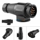12V 13 Pin Electric Trailer Plug Plastic 13 Pole Wiring Connector Adapter Black