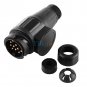 12V 13 Pin Electric Trailer Plug Plastic 13 Pole Wiring Connector Adapter Black