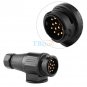 12V 13 Pin Electric Trailer Plug Plastic 13 Pole Wiring Connector Adapter Black