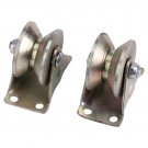 2x 2" 660lb Steel Sliding Gate Roller Steel V Groove Wheel Track Rail w/Bracke