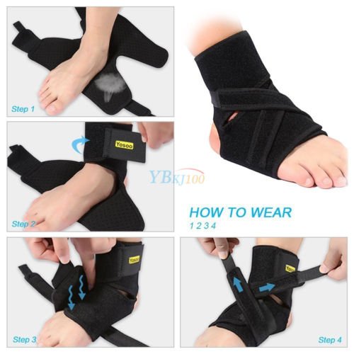 Adjustable Ankle Foot Support Elastic Brace Guard Football Basketball Yosoo