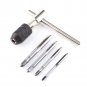 5pcs/Set T-Handle Tap Wrench + Hand Screw Thread Taps Reamer M3/M4/M5/M6 coi