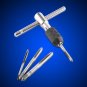 5pcs/Set T-Handle Tap Wrench + Hand Screw Thread Taps Reamer M3/M4/M5/M6 coi