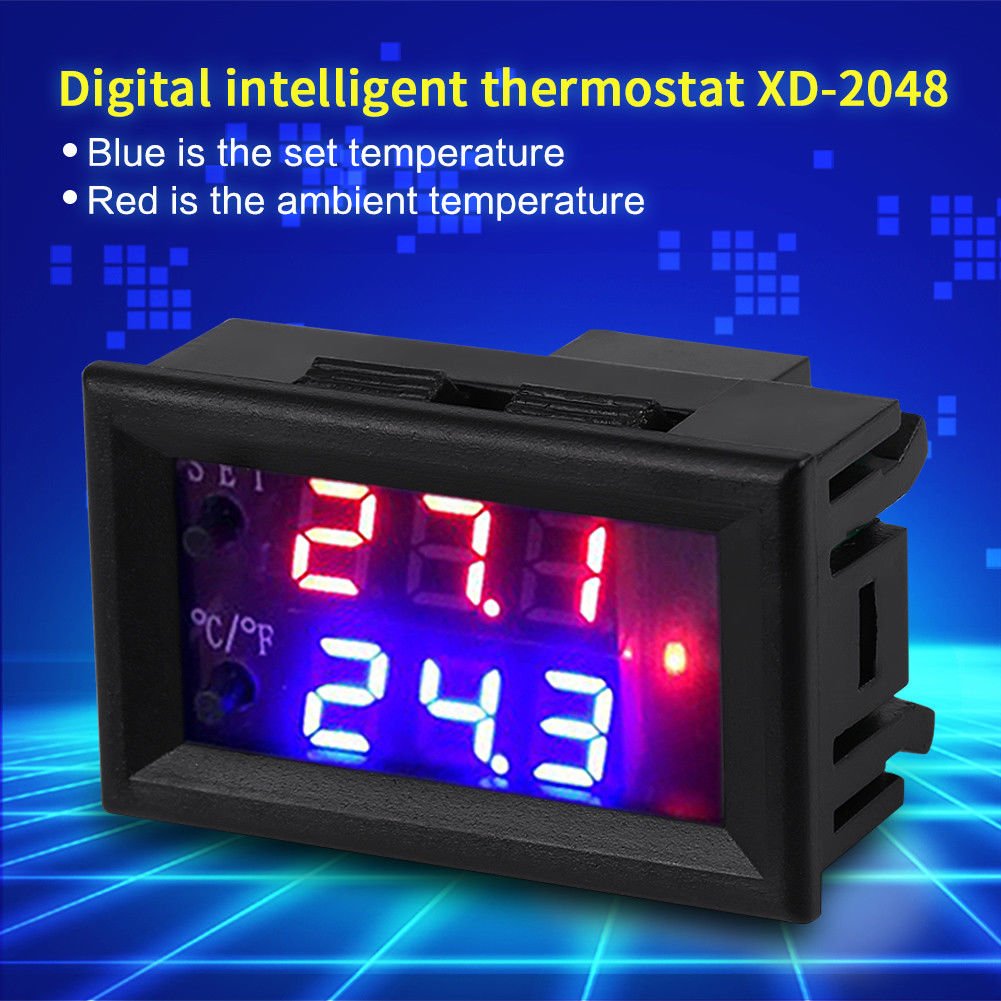 Microcomputer Thermostat switch Temperature Controller DC12/24V Digital LED Hot