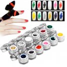 12Color Salon Multichrome 3D Relief Paint Drawing Pigment Nail Art UV Gel Polish
