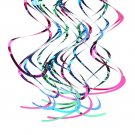 5Pcs Colored Hanging PVC Plastic Swirl Decoration for Wedding Birthday Party coi
