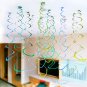 5Pcs Colored Hanging PVC Plastic Swirl Decoration for Wedding Birthday Party coi
