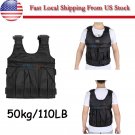 110LB 50KG Adjustable Workout Weighted Vest Exercise Running Training Fitness US