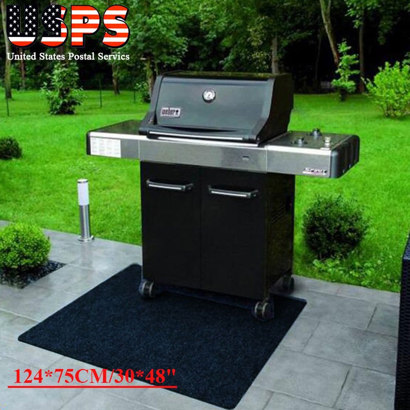 The Gas Grill Splatter Barbecue Mat Reversible Protective Absorbent Deck Floor