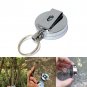 60cm Retractable Pull Chain Recoil Key Ring Keychain Belt Clip Metal Card Holder