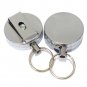 60cm Retractable Pull Chain Recoil Key Ring Keychain Belt Clip Metal Card Holder