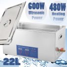 Stainless Steel 22L Digital Industrial Heated Ultrasonic Cleaner W. Tank Timer
