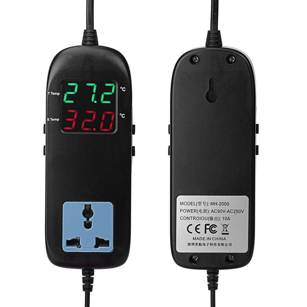 LCD Digital All-Purpose Temperature Controller Thermostat with Sensor EU Plug