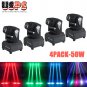 4PCS 50W LED Mini Beam Stage Lighting Moving Head Lights DMX512 Party DJ Light