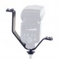 V Shape Triple Mount Hot Shoe Flash Bracket for Speedlite DSLR Camera Microphone