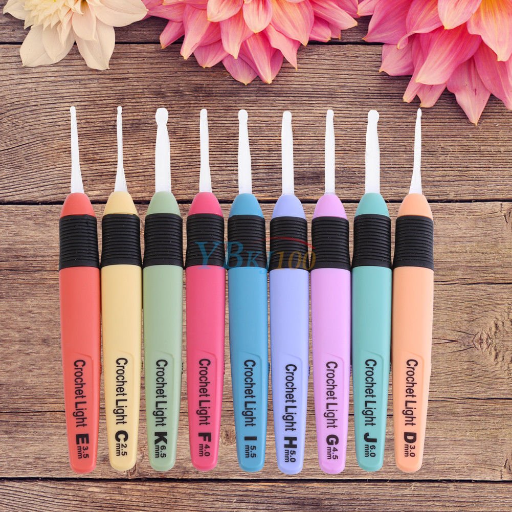 9 Sizes Led Light Up Crochet Hook Knitting Needles Weave Sewing Tool Accessories