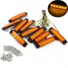 10x Orange Amber 24V 6 LED Side Marker Indicators Lights for Truck Trailer Bus