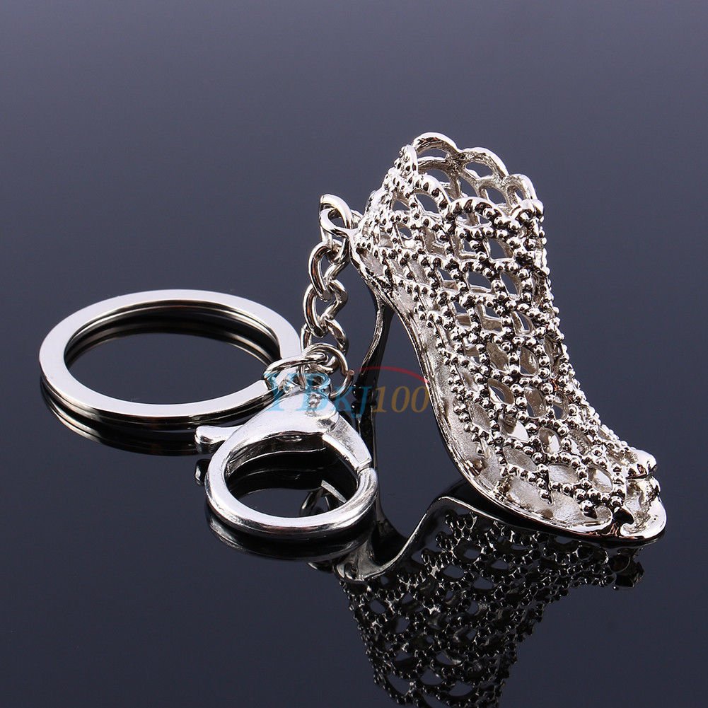 1pc Crystal High Heel Shoe Pendant Keyring Keychain Key Bag Chain Ring Gift