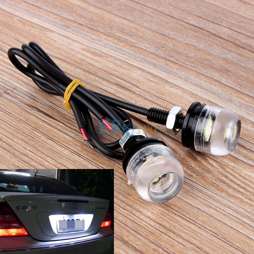2PCS 12V White LED License Plate Screw Bolt Light Lamp FOR Car Motorcycle