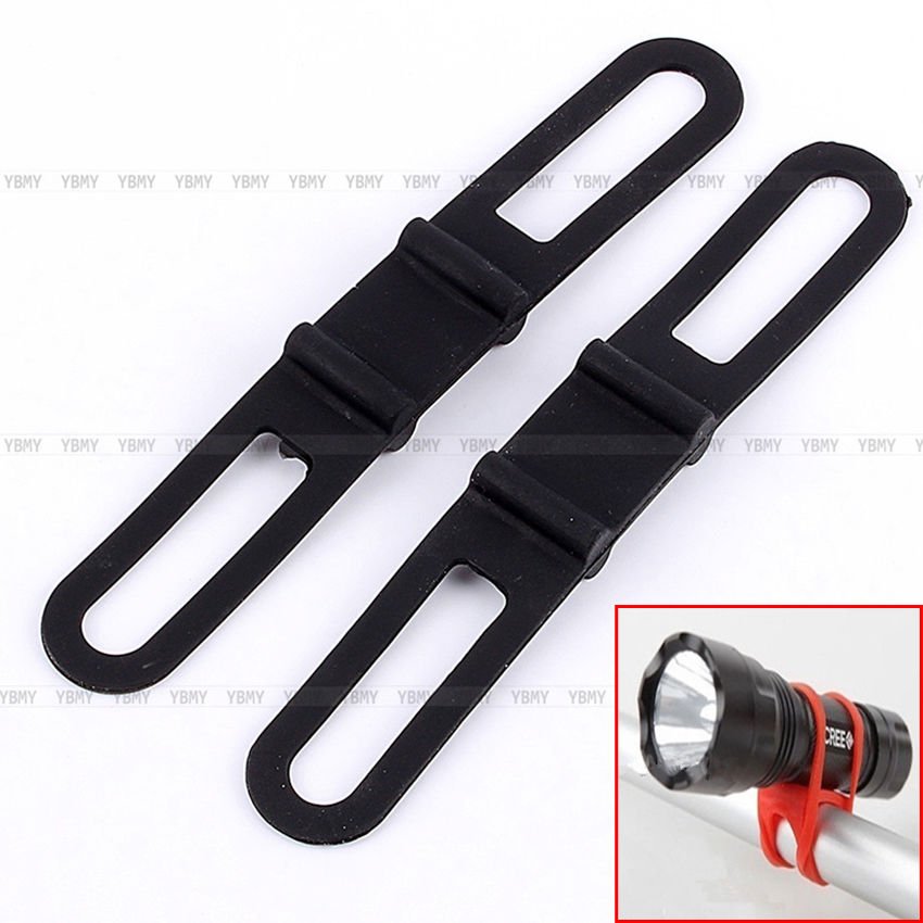 2 x Universal Bike Handle Bar Holder Mounting For Flashlight Torch Black Hot