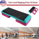 Adjustable Fitness Aerobic Step 43'' Club Cardio Adjust Exercise Stepper Risers