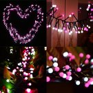 400LED Globe Bulb Ball Xmas String Curtain Lamp Fairy Lights Pink White Decor US