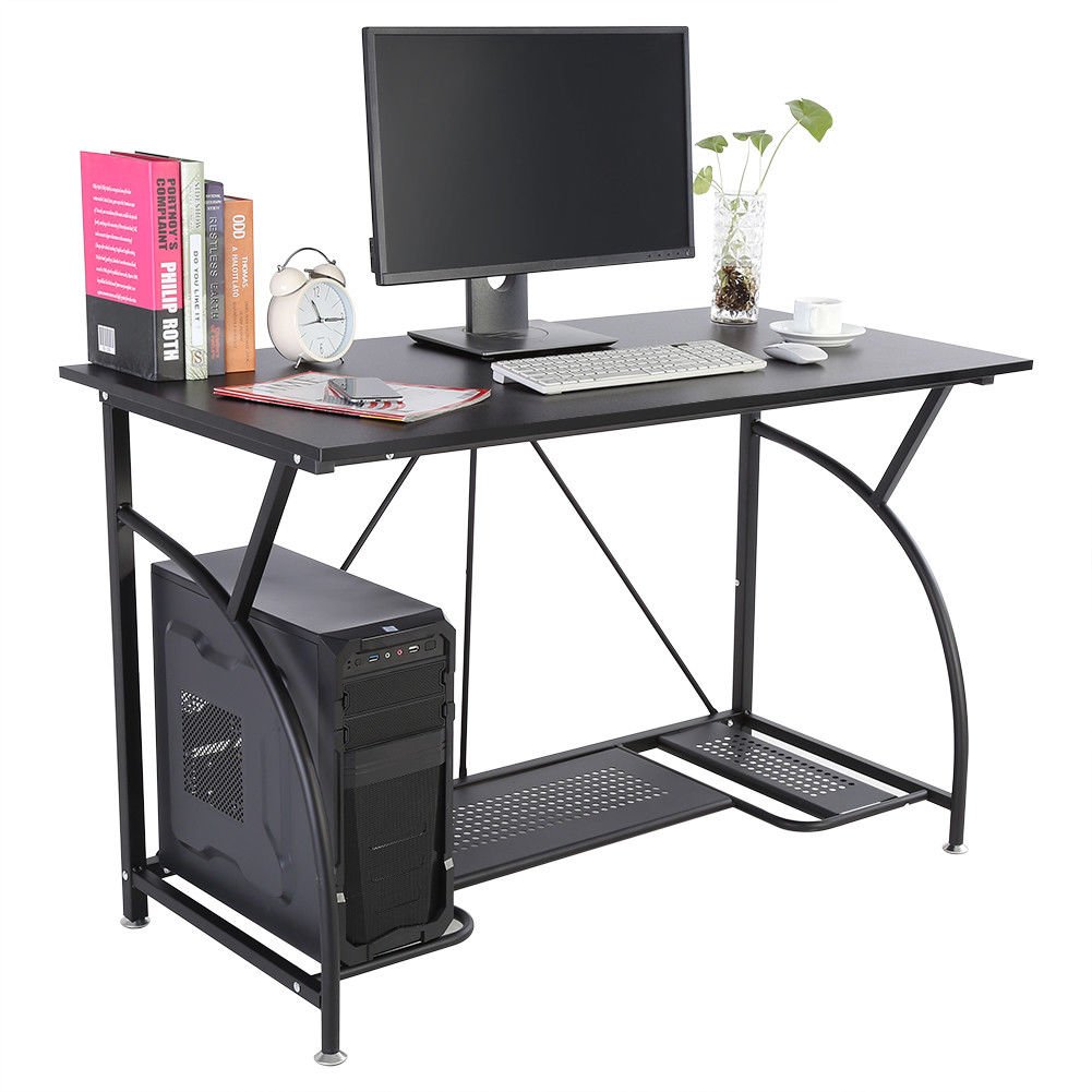 Home Office PC Corner Computer Desk Laptop Table Workstation Furniture Black US