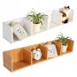 Modern Wall Mount Storage Shelf CD Media Storage Rack Wooden Unit 4 Cubes Lot