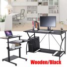 Computer Desk PC Laptop Wood Table Black Wooden Study Home Office Furniture US