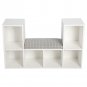 DIY Wood Cube Bookcase Storage Shelving Book Wide Bookshelf Furniture w/ Cushion
