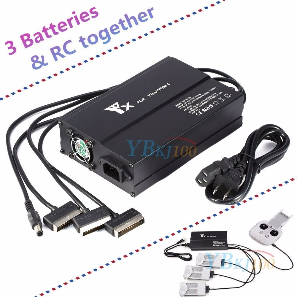 4 in 1 Multi Battery Fast Charger Remote Control Charger for DJI Phantom 4 US