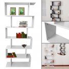 BOOKCASE BLACK 6 SHELF Bookshelf Adjustable Book Storage Wide Sheving Furniture