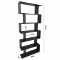 BOOKCASE BLACK 6 SHELF Bookshelf Adjustable Book Storage Wide Sheving Furniture