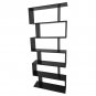 BOOKCASE BLACK 6 SHELF Bookshelf Adjustable Book Storage Wide Sheving Furniture