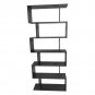 BOOKCASE BLACK 6 SHELF Bookshelf Adjustable Book Storage Wide Sheving Furniture