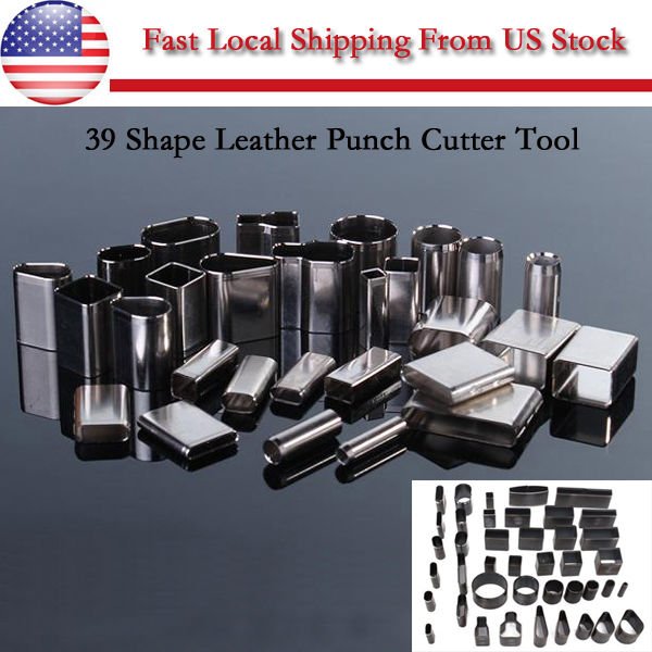 DIY 39 Shape Style Leather Craft Set One Hole Hollow Punch Cutter Tools Handmade