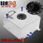 10GALLON LIGHTWEIGHT Silver COAT ALUMINUM RACE DRIFT FUEL CELL TANK+LEVEL SENDER
