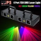 4 Lens 460mW 4Colors RGYB DJ Laser Light DMX 7CH Disco Stage Party Lighting Show