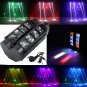 2PCS 8 LED Spider Moving Head Stage Lighting Beam RGBW DMX Disco Club DJ Lights