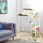 Tilted Overbed Rolling Table Over Bed Laptop Food Tray Hospital Desk W/ 4 Shelf