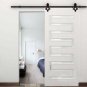 6.6ft Rhombic Antique Modern Style Barn Wood Steel Sliding Double Door Hardware