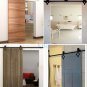 6.6ft Rhombic Antique Modern Style Barn Wood Steel Sliding Double Door Hardware