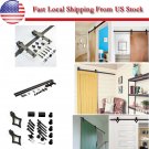 6/6.6FT Modern Antique Style Sliding Barn Wood Door Hardware Closet Track Set
