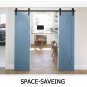 6/6.6FT Modern Antique Style Sliding Barn Wood Door Hardware Closet Track Set