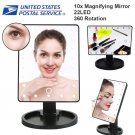 22 LED Makeup Mirror Touch Screen Lighted Cosmetic Mirror+10x Magnifying Mirror