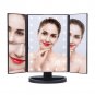 Makeup Tri-sided Foldable 1/2/3X 180°Lighted Tabletop 22LED Beauty Vanity Mirror