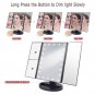 Makeup Tri-sided Foldable 1/2/3X 180°Lighted Tabletop 22LED Beauty Vanity Mirror