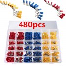 480Pcs Assorted Insulated Electrical Wire Terminal Crimp Connector Spade Set Kit